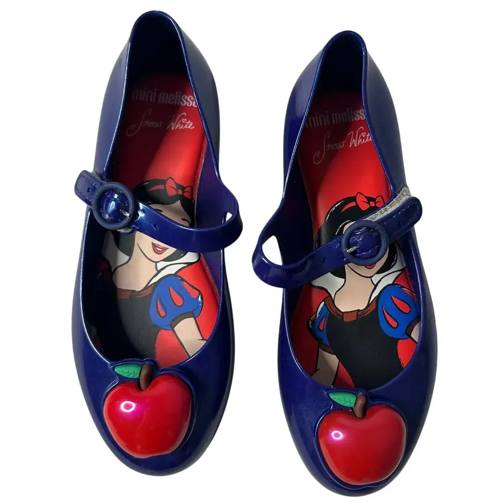 Mini Melissa Snow White Heels Disney Mary Jane Apple Shoes Kids Size 12 USA